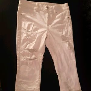American Eagle Artist Crop White Denim